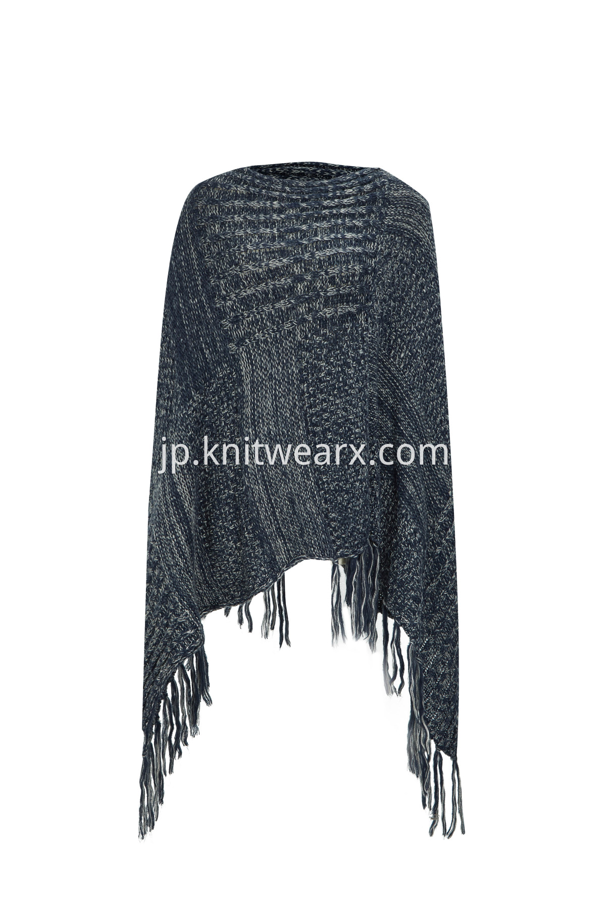 Women's Bohemian Shawl Poncho V-neck Knitted Sweater Cape